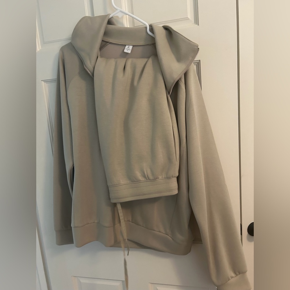 Stylish Beige Cowl Neck Sweater Set